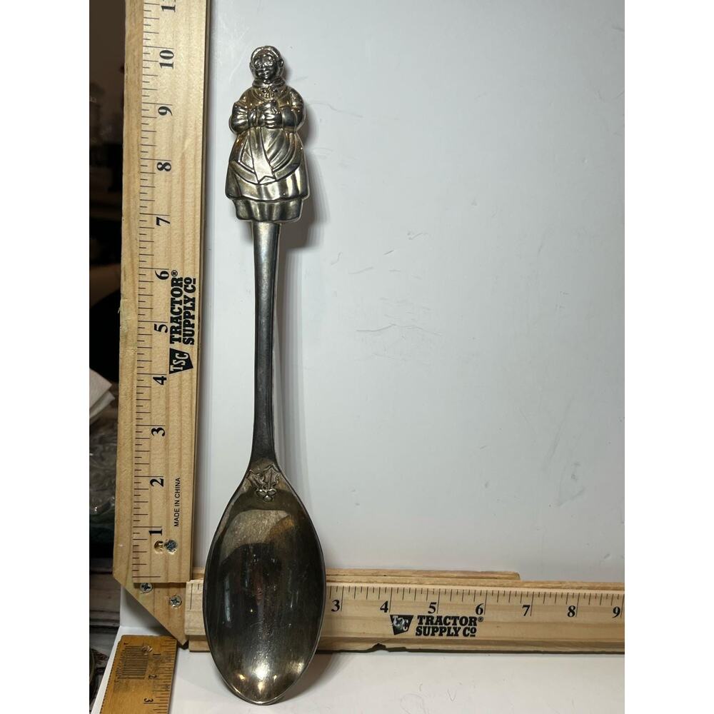 Vintage Silver Plated Spoon with Lady Handle Collectible Decorative Utensil